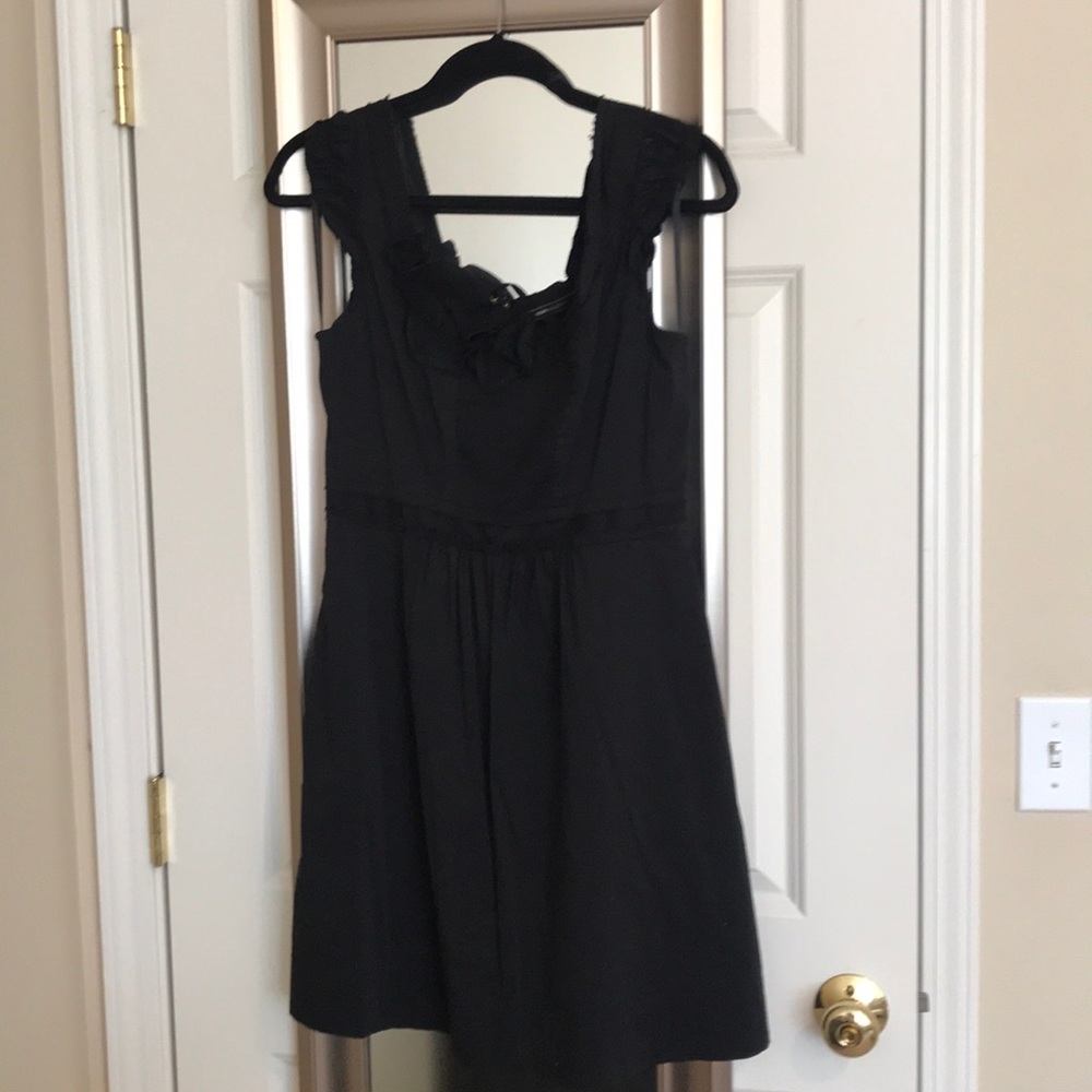 Bcbg black dress gold zipper